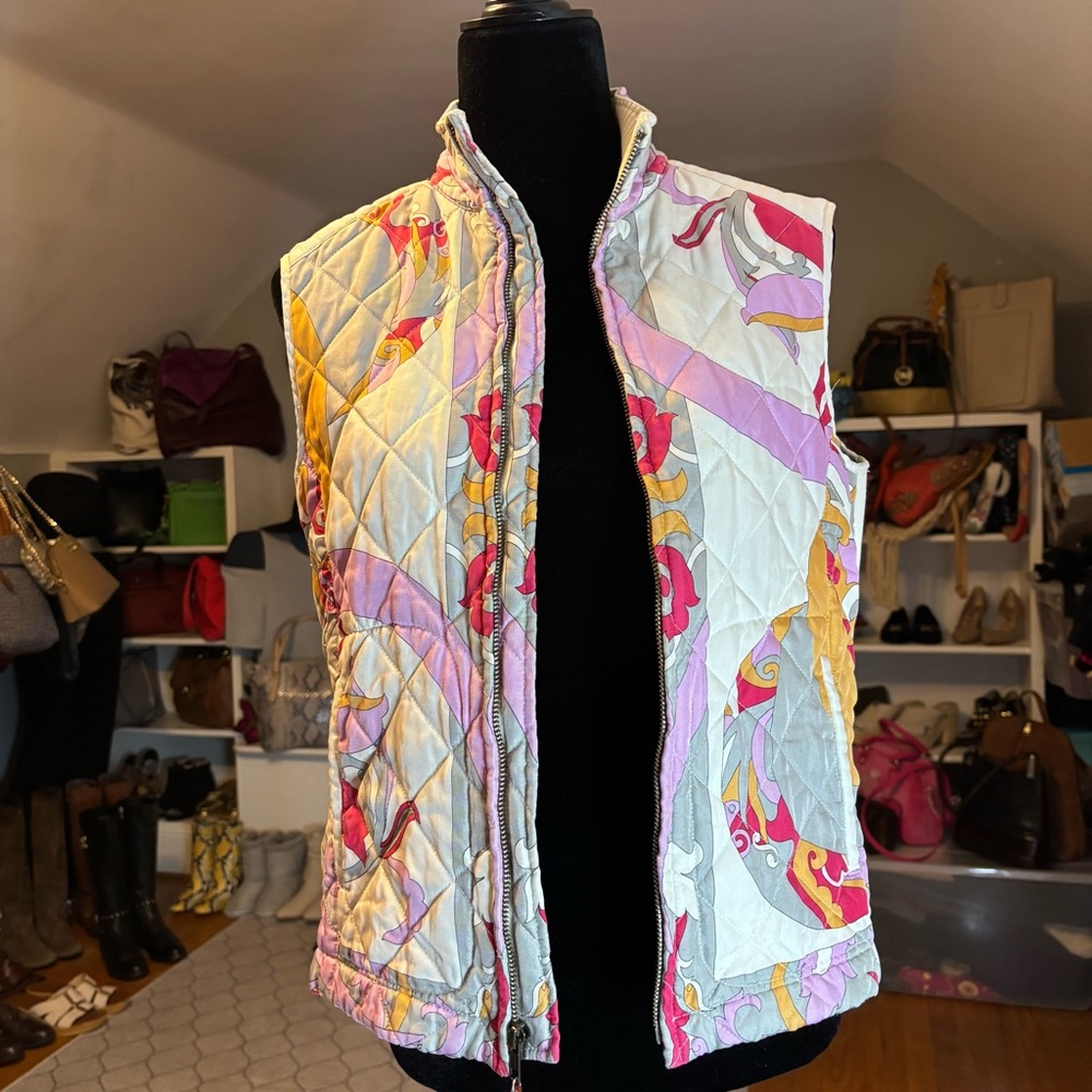 J. McLaughlin 100% Silk Floral Medallian Zippered Vest Sz S - Picture 15 of 15